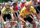Laurent Fignon e Greg Lemond - Foto tratta da Elinl.blogg.se