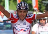 Petr Ignatenko al traguardo di Parco Mont Avic - Foto Ciclismoweb.it © Scanferla