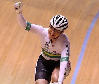 Anna Meares, australiana, prima nella Velocità, nel Keirin e nei 500 m della tappa di Melbourne di CdM Pista @ Daylife-Getty Images