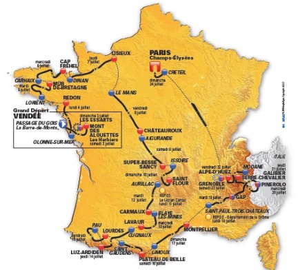 La planimetria generale del Tour de France 2011 - Dal sito ufficiale della corsa