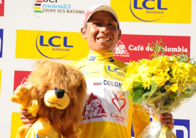Quintana in giallo al Tour de l'Avenir © Ciclismodecolombia.com