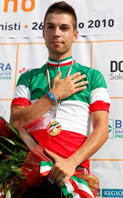 Giovanni Visconti in maglia tricolore - Foto Roberto Bettini