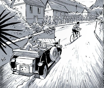 Una pagina del volume Bottecchia edito da Tunuè