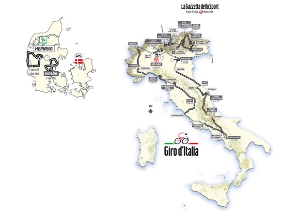 La planimetria del Giro d'Italia 2012 © www.gazzetta.it