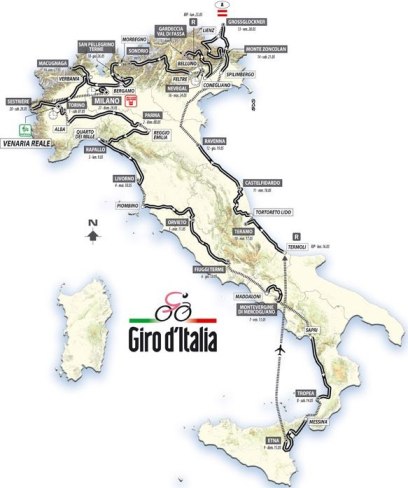 La planimetria generale del Giro 2011 © GirodItalia.it
