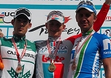 Il podio della sesta tappa del Tour of Turkey con André Greipel tra Egoitz García e Bartosz Huzarski © Bettiniphoto
