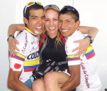Luisa Rios tra Pantano e Quintana dopo il trionfo all'Avenir - Foto da Facebook