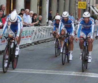 La Trevigiani all'arrivo della cronosquadre di Imola © Isolapress