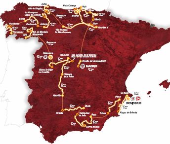 La planimetria della Vuelta a España 2011 © www.lavuelta.com