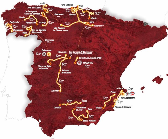 La planimetria della Vuelta a España 2011 © www.lavuelta.com