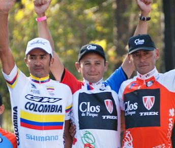 Il podio della Vuelta de Chile: Almonacid ha battuto Cárdenas e Garrido - Foto Uff. stampa GW-Shimano © Luis Barbosa