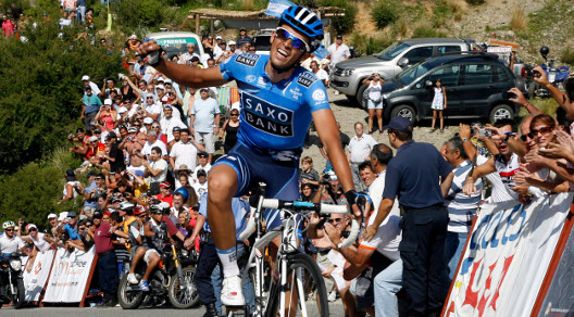 L'ultima vittoria di Alberto Contador, sull'arrivo in salita del Mirador del Sol, all'ultimo Tour de San Luis © Bettiniphoto