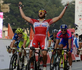 Marco Haller beffa Petacchi e Viviani nella quarta tappa del Tour of Beijing © Katushateam.com