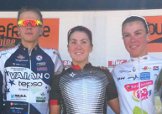 Chloe Hosking vince in volata su Alona Andruk (a sinistra) e Fiona Dutriaux (a destra) la quinta tappa della Route de France © Route de France