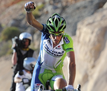 Vincenzo Nibali, vincitore in Oman dell'arrivo in salita di Green Mountain © Bettiniphoto