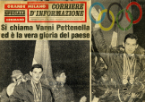 Giovanni Pettenella dopo l'oro nella Velocità e l'argento nel Km da fermo di Tokyo '64 © milanofixed.com