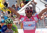 Joaquim Rodríguez primo su Basso, Hesjedal, Urán e Scarponi a Cortina d'Ampezzo © Bettiniphoto