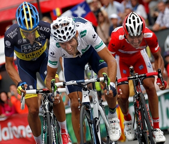 Alejandro Valverde di rabbia vince lo sprint su Rodríguez e Contador a Collada de la Gallina © Bettiniphoto