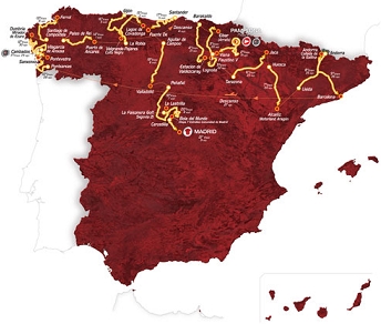 La planimetria della Vuelta a España 2012 © www.lavuelta.com