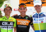 Il podio della prima tappa della Route de France, con Giorgia Bronzini tra Valentina Scandolara ed Emma Johansson © CJ Farquharson - Greenedgecycling.com