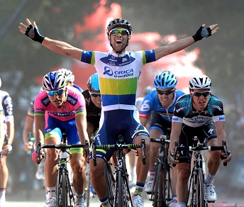 Michael Matthews batte Maxi Richeze e Gianni Meersman e vince la quinta tappa della Vuelta 2013 © www.greenedgecycling.com