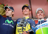 Il podio dell'Amstel Gold Race vede Roman Kreuziger prevalere su Alejandro Valverde e Simon Gerrans © Bettiniphoto
