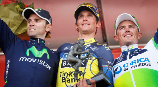 Il podio dell'Amstel Gold Race vede Roman Kreuziger prevalere su Alejandro Valverde e Simon Gerrans © Bettiniphoto