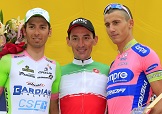 Marco Pinotti in maglia tricolore; con lui sul podio Pirazzi e Malori © Bettiniphoto