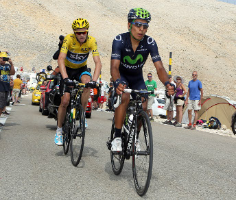 Nairo Quintana tiene testa a Froome sul Mont Ventoux @ movistarteam.com