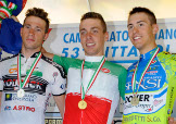 Il podio del Campionato Italiano Under 23, con Villella (a sinistra), Zordan (al centro) e Bettiol (a destra) © Bettiniphoto