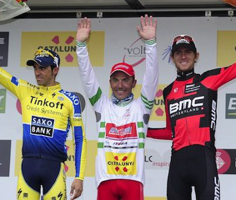 La Volta a Catalunya è di Joaquim Rodríguez, sul podio tra Alberto Contador e Tejay Van Garderen © Getty Images