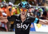 Richie Porte taglia in splendida solitudine il traguardo di Willunga Hill © www.abc.net.au