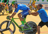 Elia Viviani impegnato in una difficile rimonta nell'Omnium di Coppa del Mondo © Bettiniphoto