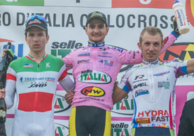 Il podio di Fiuggi con Gioele Bertolini tra Nadir Colledani e Marco Bianco © Ufficio stampa GIC
