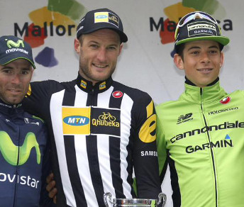 Il podio del Trofeo Andratx, con Cummings vincitore su Valverde e Formolo © Cannondale-Garmin