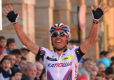 A Zumarraga Joaquim Rodríguez regola Sergio Henao e Nairo Quintana © Bettiniphoto