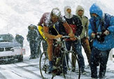 Johan Van der Velde sotto la neve del Gavia al Giro 1988 @ sport.idnes.cz