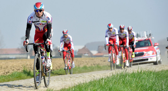 Alexander Kristoff in allenamento sul pavé della Parigi-Roubaix © Bettiniphoto