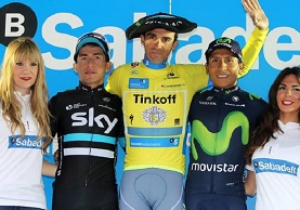 Il podio della Vuelta al País Vasco 2016: il vincitore Contador affiancato da Henao e Quintana © www.itzulia.es