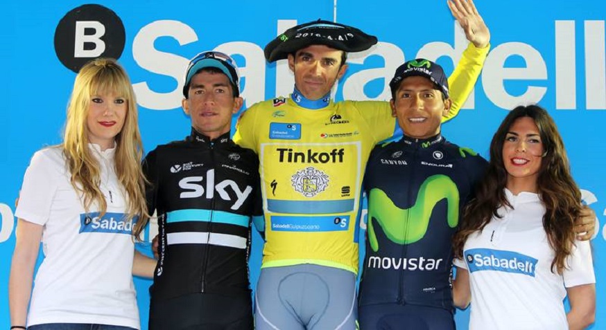 Il podio della Vuelta al País Vasco 2016: il vincitore Contador affiancato da Henao e Quintana © www.itzulia.es