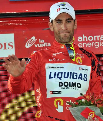 Vincenzo Nibali, nuova maglia rossa della Vuelta 2010 - Foto Roberto Bettini