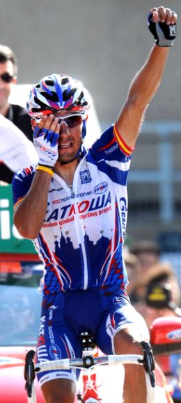 Joaquím Rodríguez, vincitore a Peña Cabarga e secondo in classifica dietro a Nibali - Foto Roberto Bettini