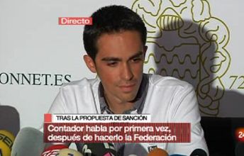 Alberto Contador durante la conferenza stampa di Palma di Maiorca