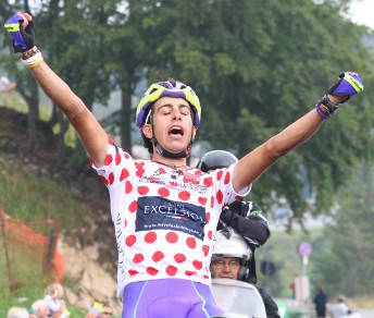 L'assolo di Fabio Aru a Pratonevoso nel Giro della Valli Cuneesi 2011 da lui vinto  © campioni.cn