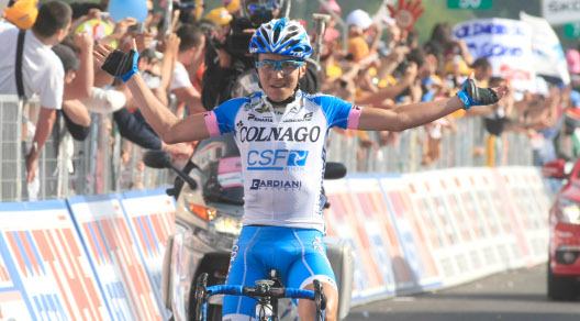Quella di Lago Laceno è la prima vittoria al Giro d'Italia per Domenico Pozzovivo © Bettiniphoto