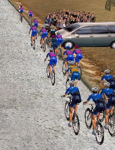La Lampre tira il gruppo sullo sterrato del Passo della Cappella