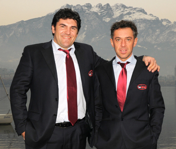 A destra, il General Manager del Team Idea Marco Cannone con il ds Ruggero Borghi - Foto teamidea.it  © Bettiniphoto