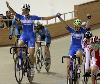 Claudia Cretti e Natasha Grillo, oro e argento nello Scratch degli Europei su pista Juniores ad Anadia © UVP - Federação Portuguesa de Ciclismo