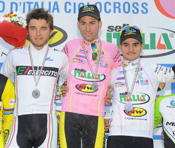 Bryan Falaschi, Marco Ponta e Gioele Bertolini sul podio di Brugherio © Ufficio Stampa Giro d'Italia di Ciclocross