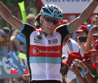 Chris Horner, vincitore al Mirador de Lobeira e nuova maglia rossa della Vuelta © Bettiniphoto